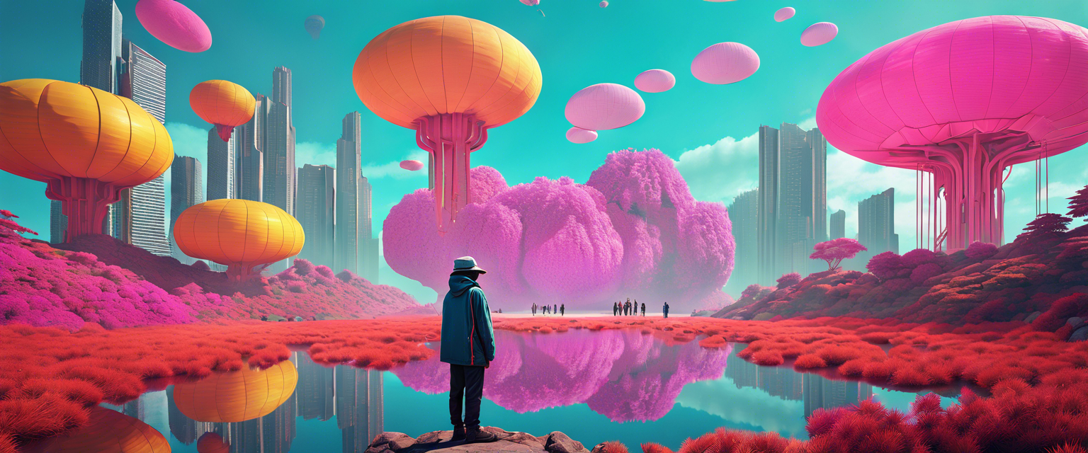 Beeple's exhibition at Deji Art Museum in Nanjing featuring digital art.