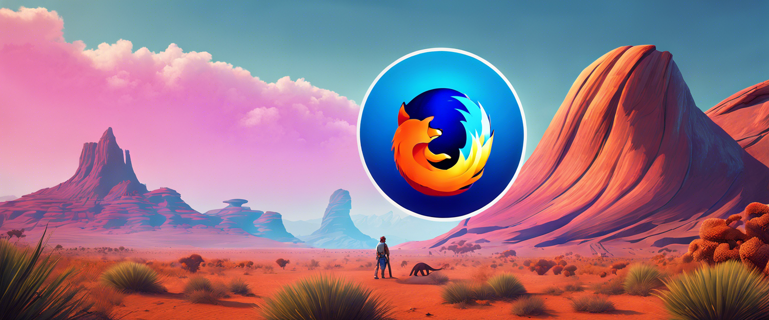 A sleek image of Mozilla's new logo resembling a dinosaur.