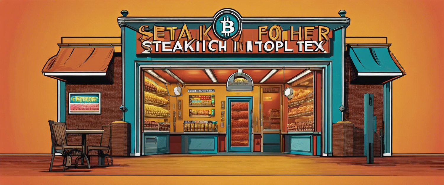 Steakholder Foods logo and cryptocurrency icons representing investment strategy.