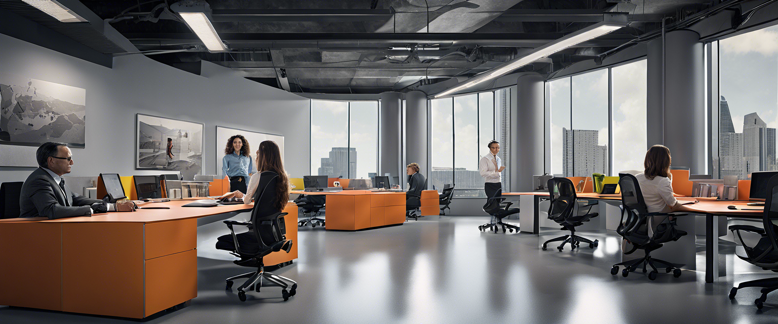 BlackRock office workspace showing employees at work.