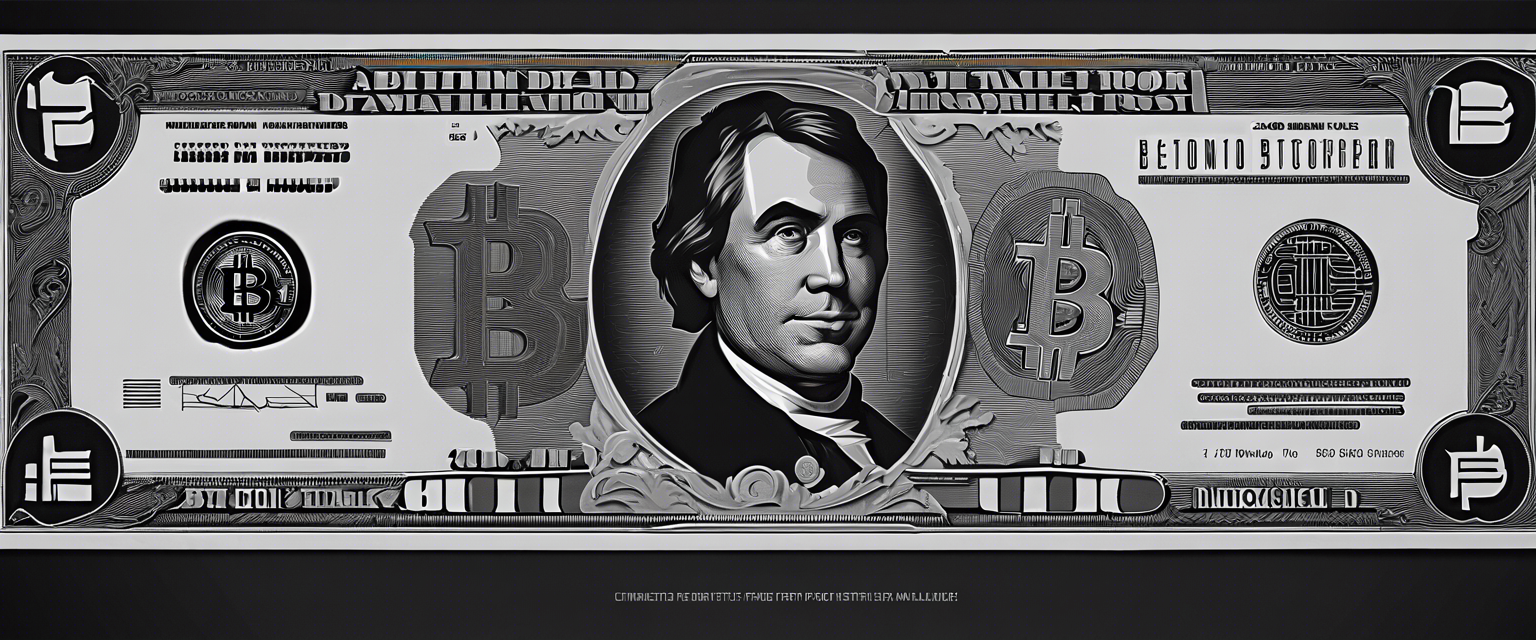 Grayscale Bitcoin Trust logo with Bitcoin graphic illustrating cryptocurrency transfer.