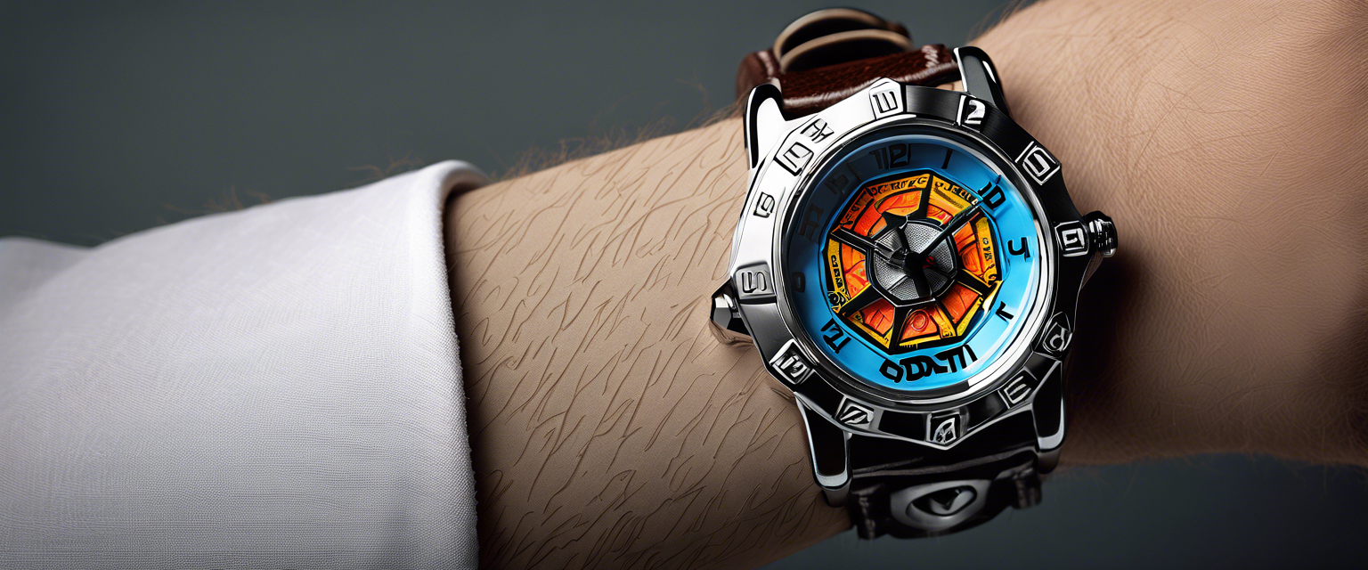 Digital D&D watch with features for tabletop gaming and dice rolling.