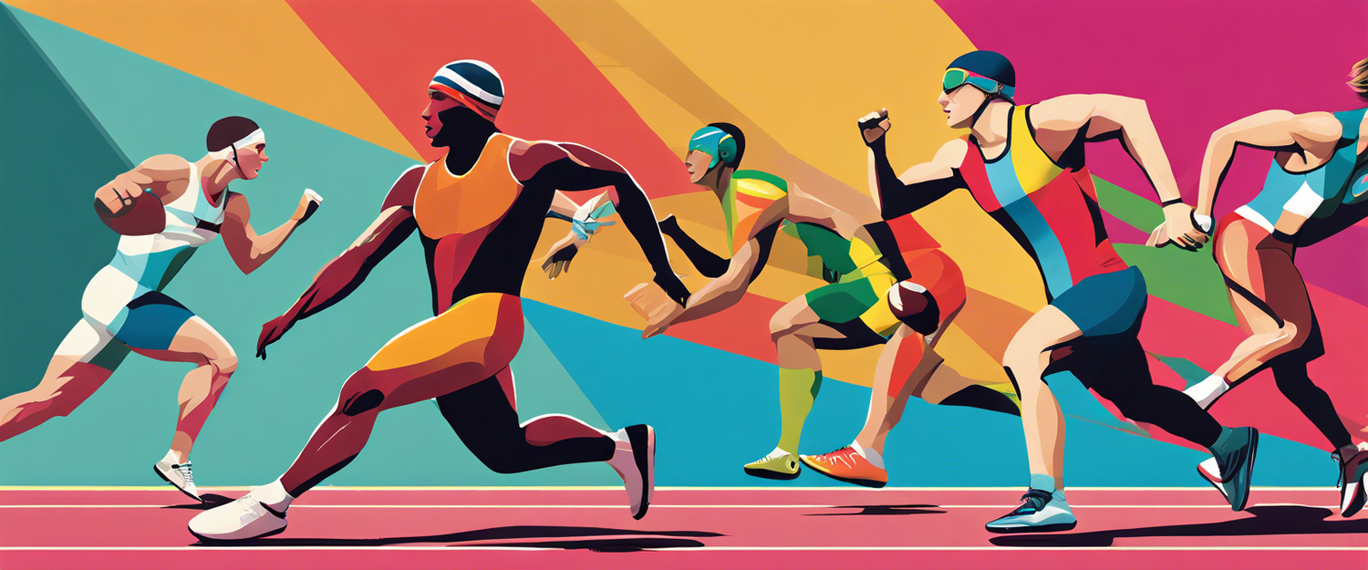 Illustrations of Olympic athletes by LuckyMong, showcasing vibrant artwork.