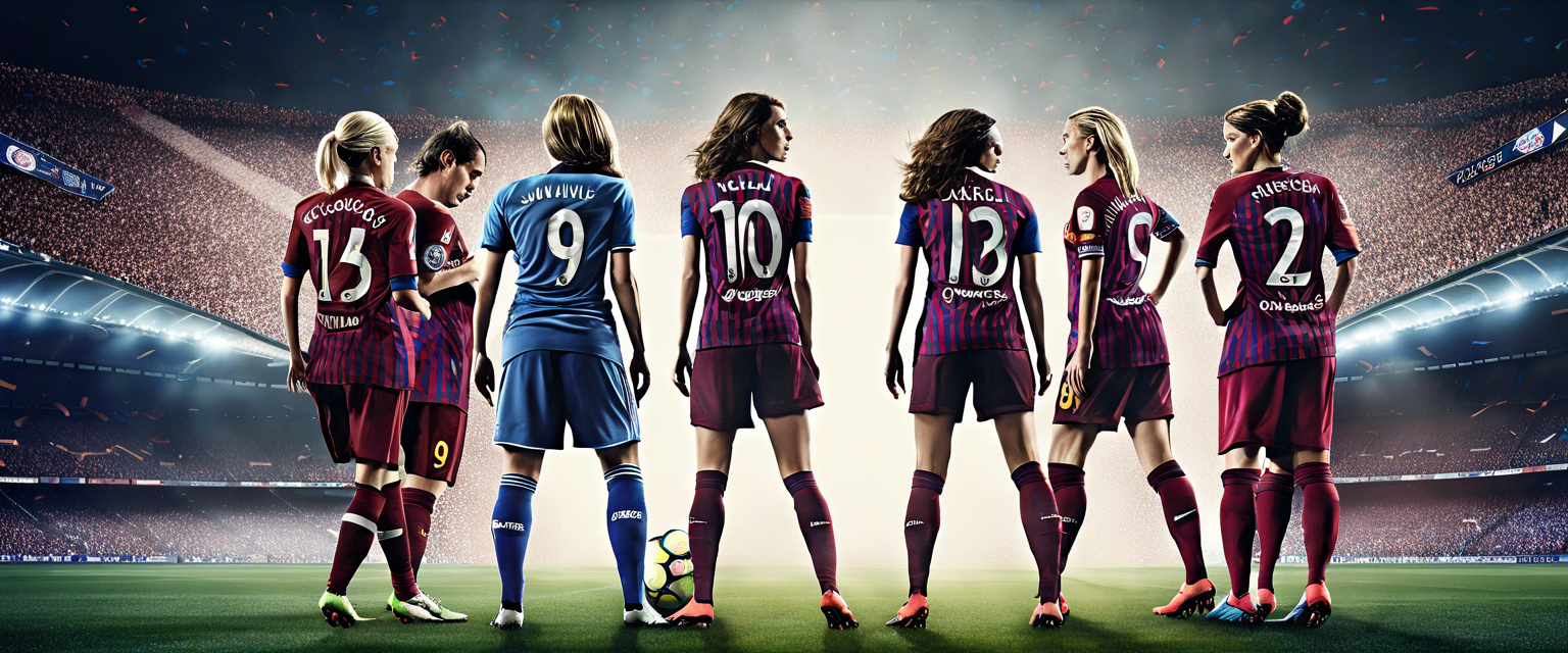 Illustration of the Women's Champions League draw featuring team logos.