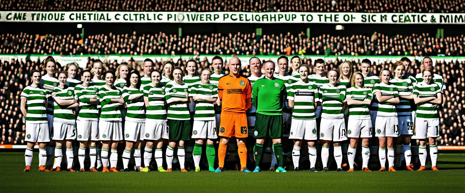 Celtic players celebrating their SWPL victory over Dundee United.