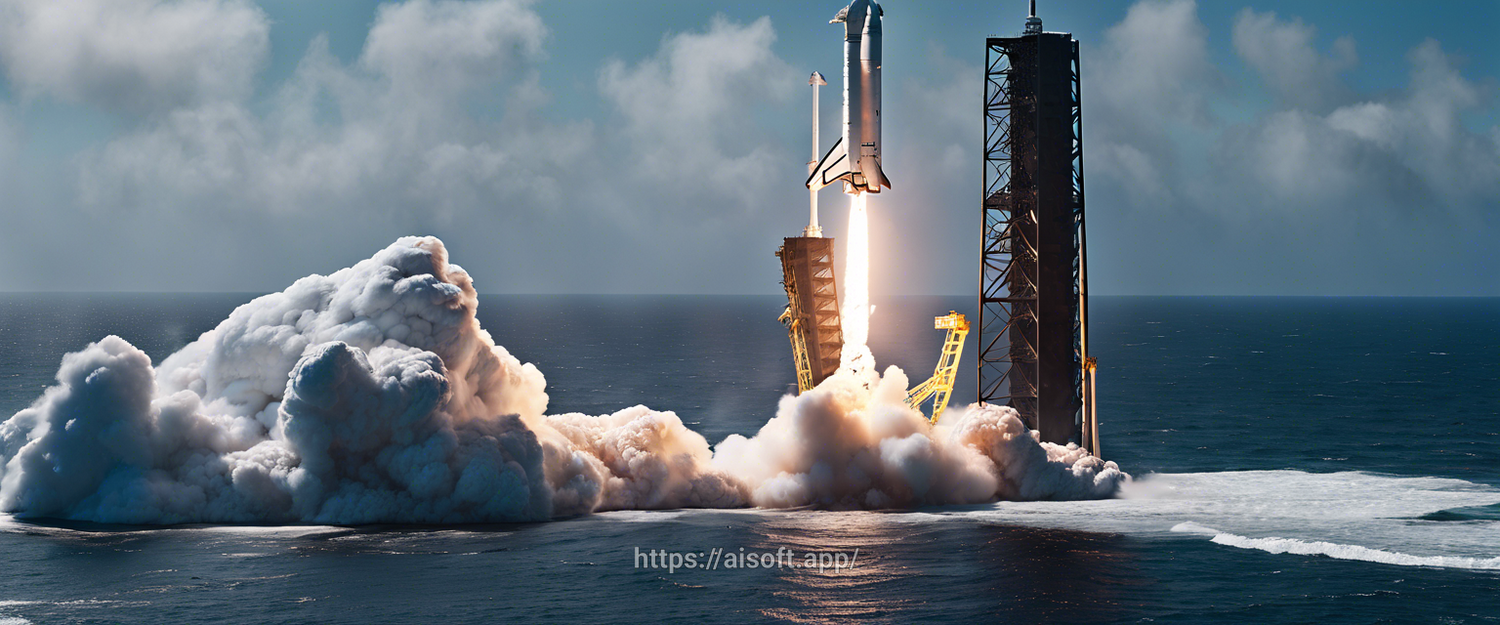 SpaceX Falcon 9 booster crashing into the ocean during landing.