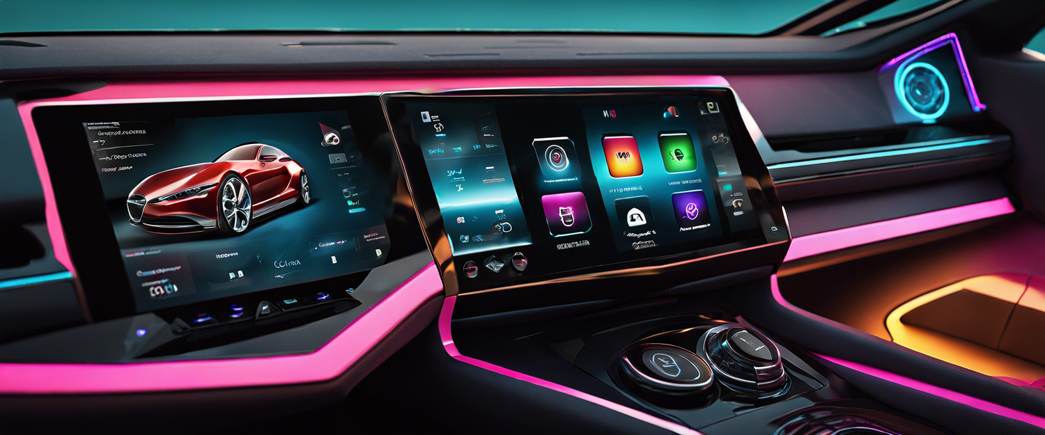 Modern car touchscreen interface showcasing infotainment features.