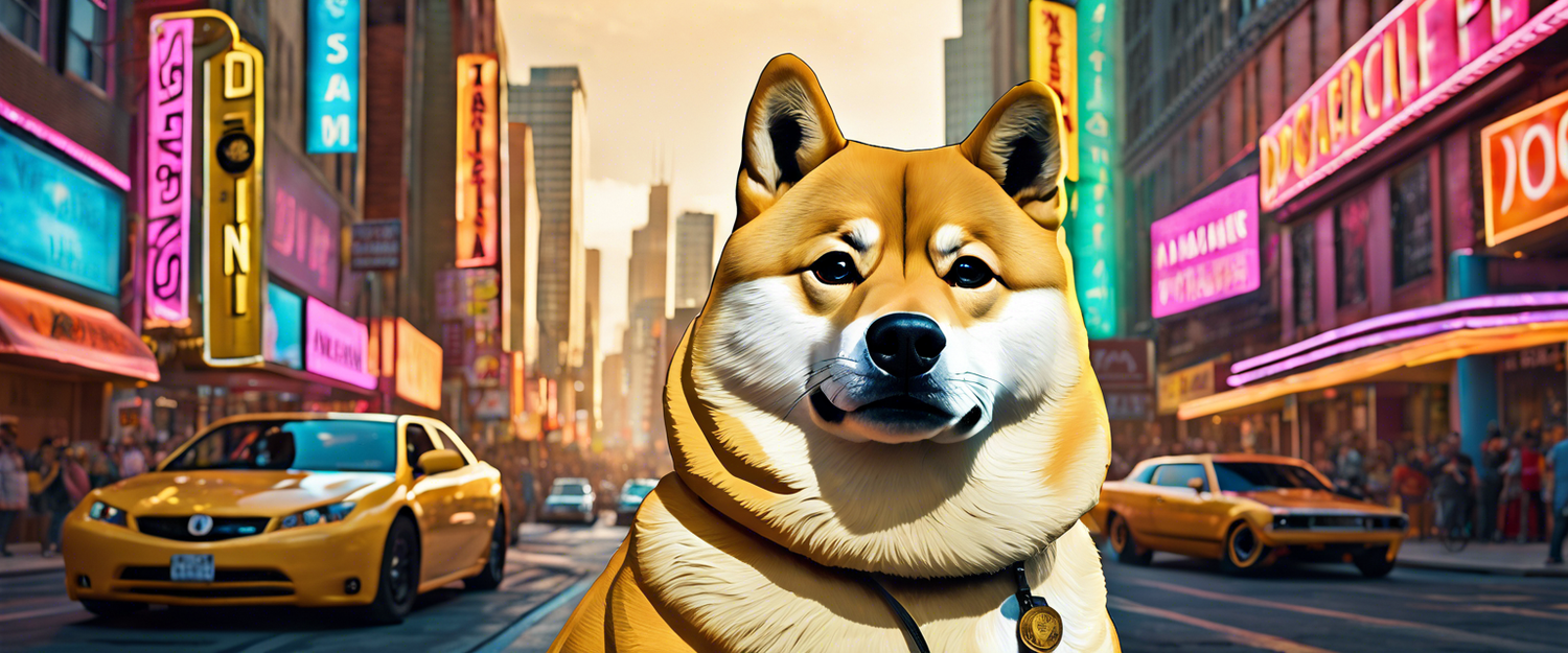 Illustration of Dogecoin price surge in 2024 with investment comparisons.