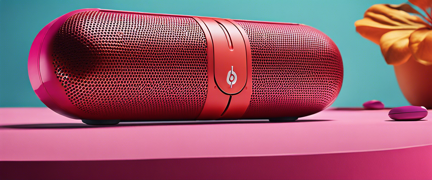 Beats Pill portable Bluetooth speaker in vibrant red design