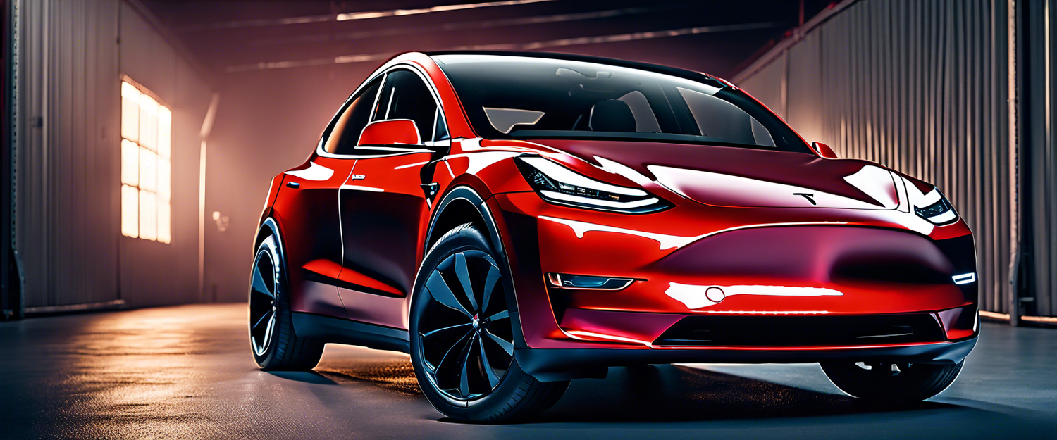 Redesigned Tesla Model Y Juniper showcasing new rear light bar and interior features.