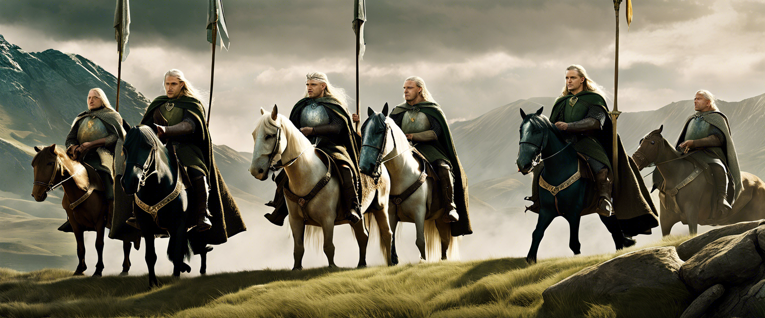 Promotional poster for The Lord of the Rings: The War of the Rohirrim featuring Helm Hammerhand and Princess Héra.