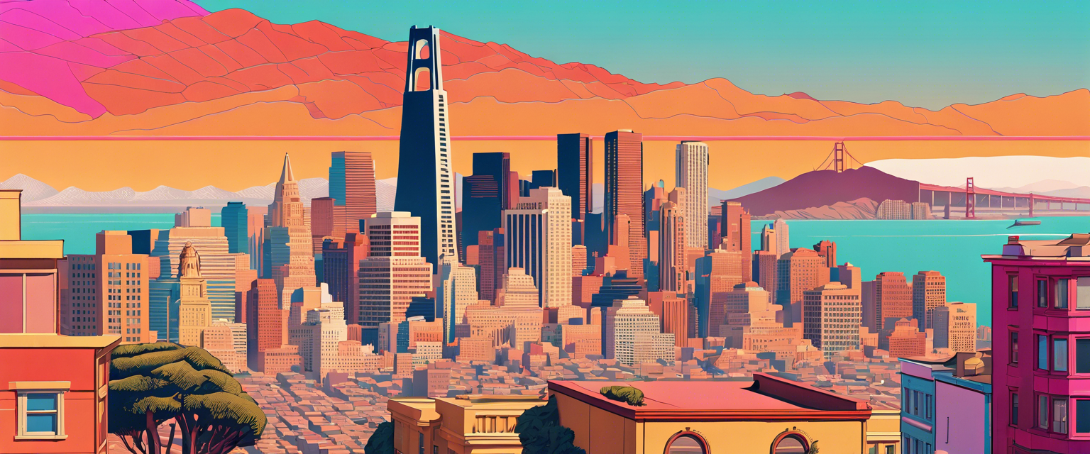 San Francisco skyline during a sweltering heat wave.