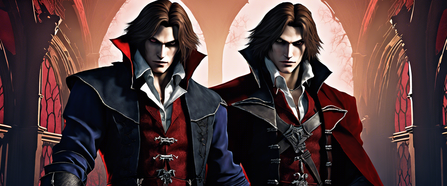 Cover image for Vampire Survivors Castlevania DLC expansion announcement.