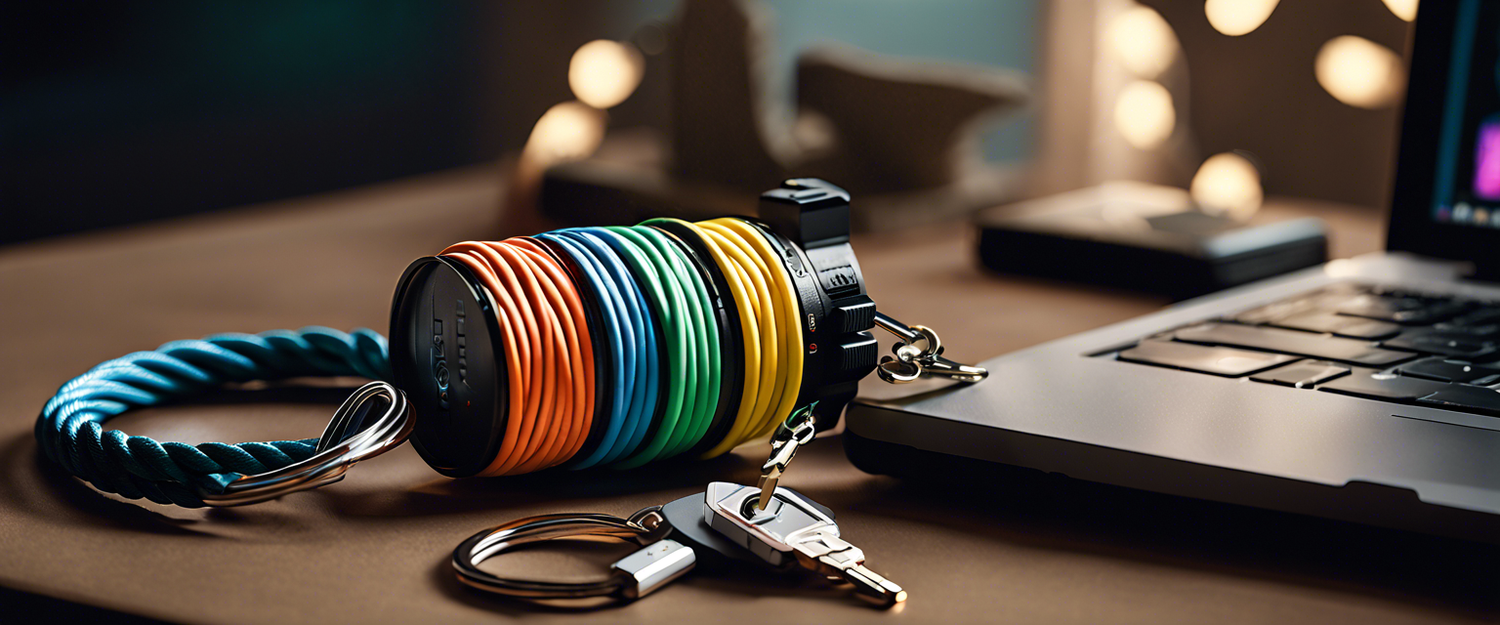 4-in-1 keychain cable with 240W charging capabilities.