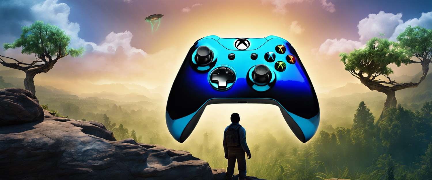 Translucent blue Sky Cipher Special Edition Xbox controller with visible inner components.