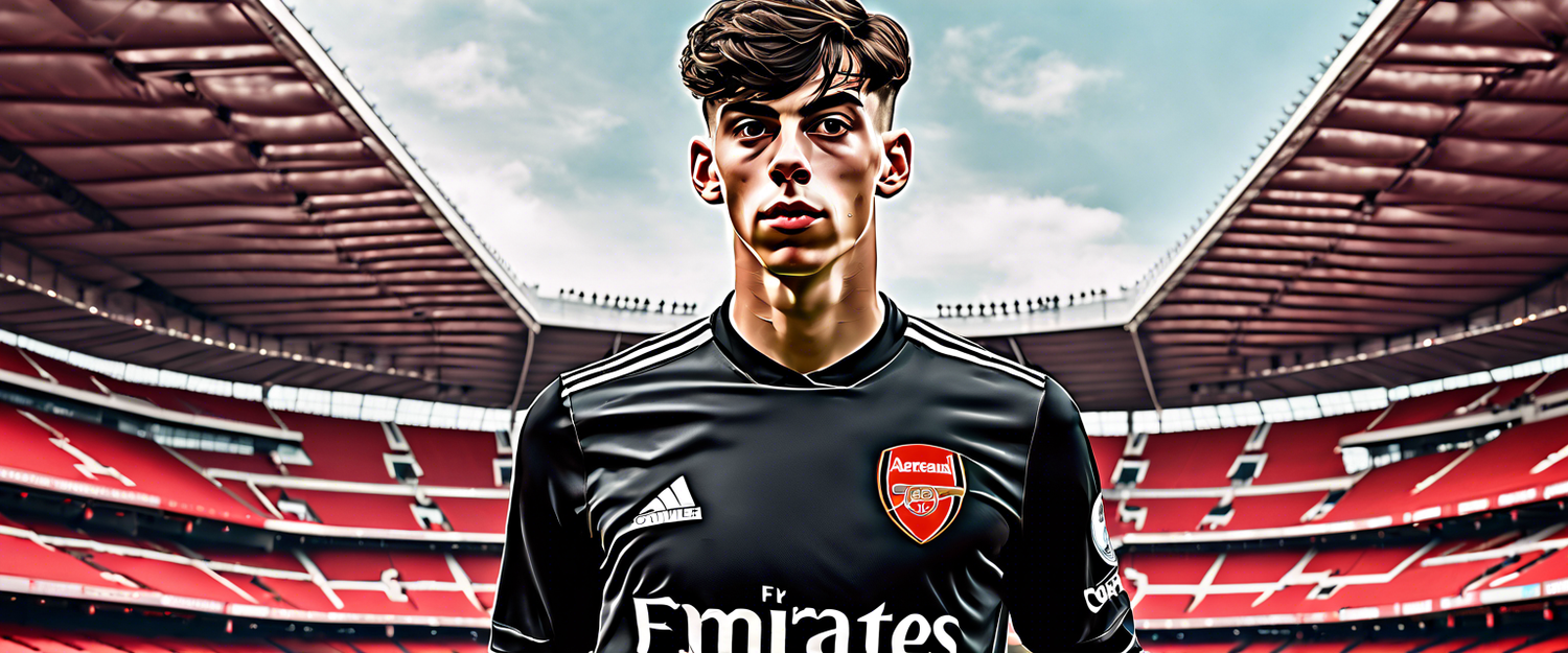 Kai Havertz celebrating a goal for Arsenal during Premier League match.