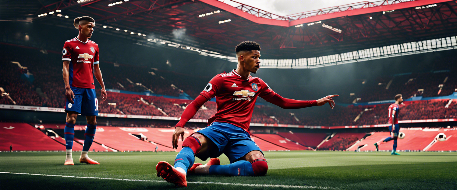 Marcus Rashford on the bench during crystal palace match with Erik ten Hag's comments highlighted.