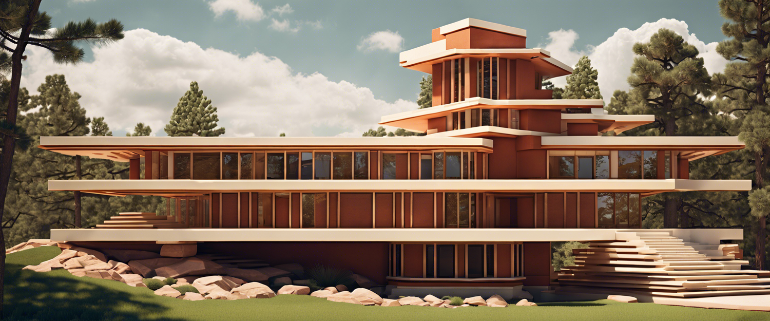 15-piece Blockitecture set inspired by Frank Lloyd Wright's Usonian design.