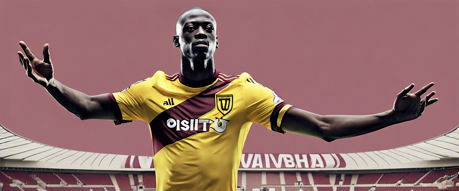 Moussa Diaby joins Al Ittihad from Aston Villa, celebrating his transfer.