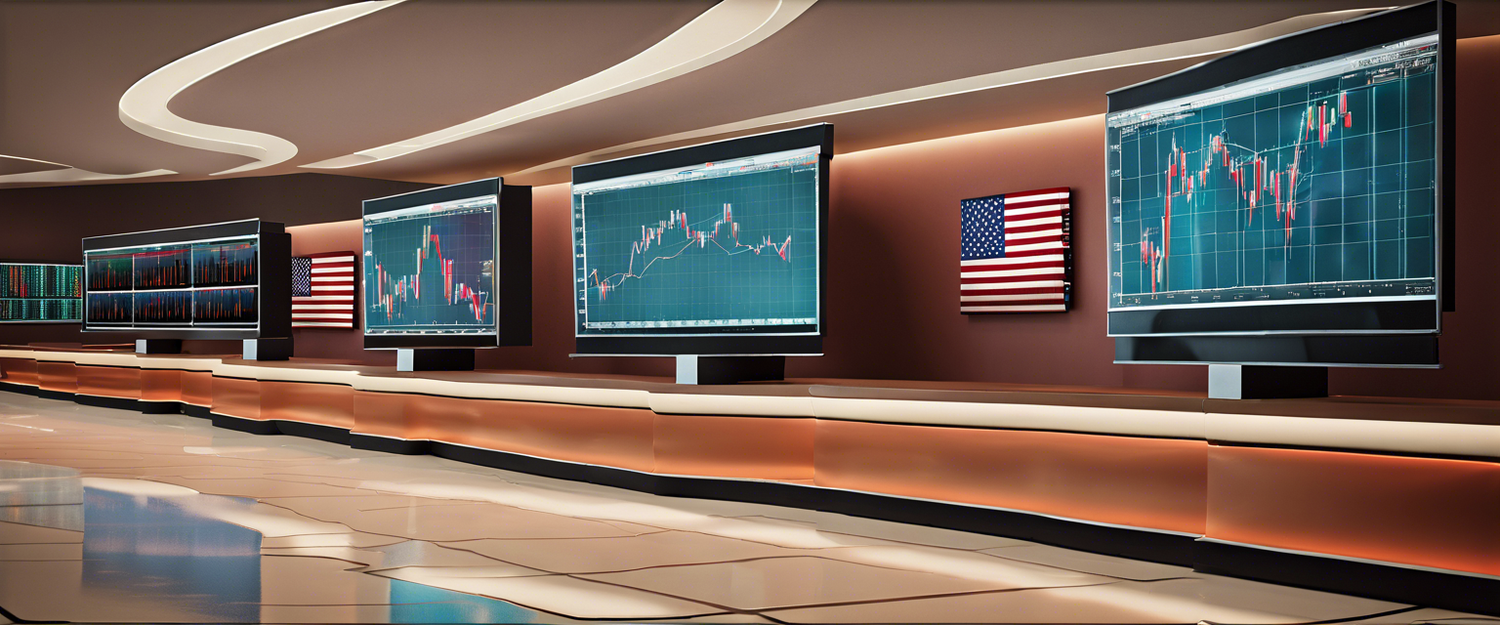 US Stock Market Overview with Dow Jones, S&P 500, and Nasdaq performance.