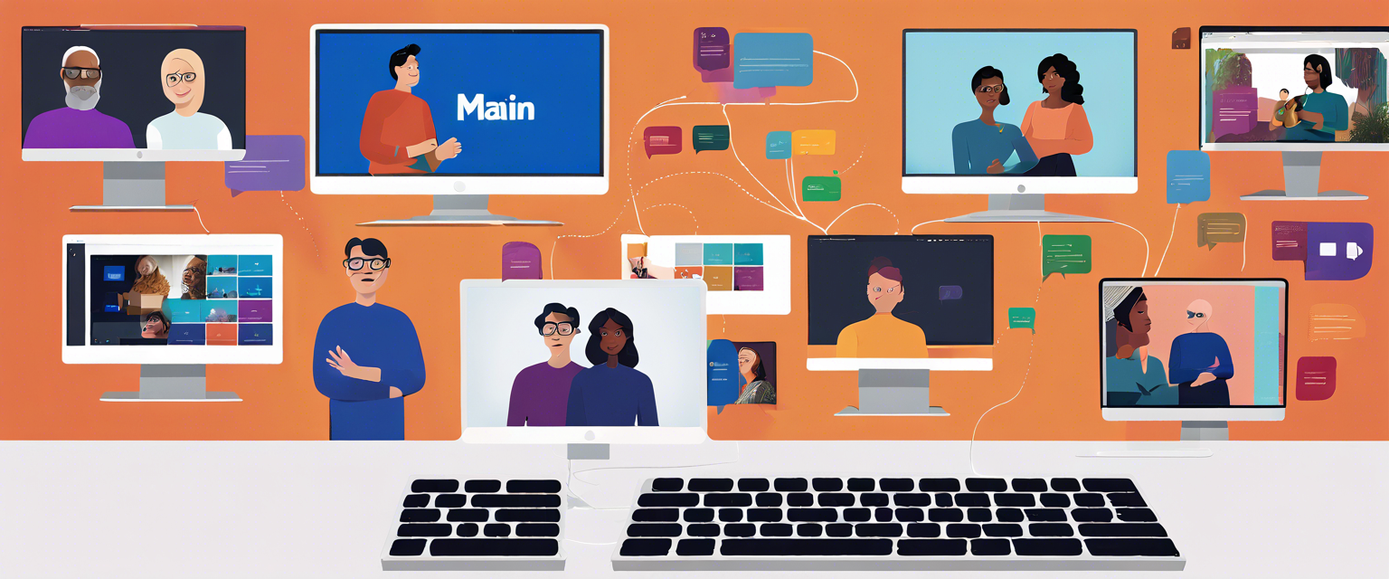 Illustration showcasing Microsoft Teams new chat and channel interface.