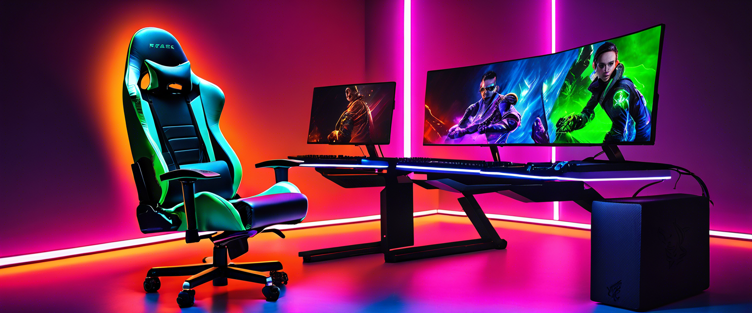 Razer gaming chair with heating and cooling features at CES 2025.