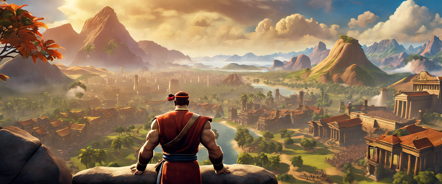 Screenshot of Civilization VI gameplay and Street Fighter IV character selection.