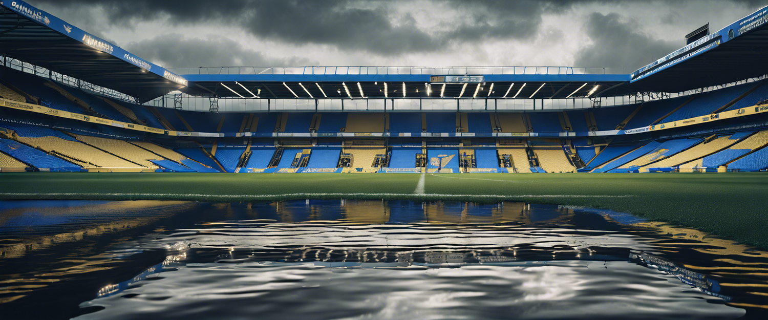 AFC Wimbledon vs Newcastle match postponed due to flood at Cherry Red Records Stadium.