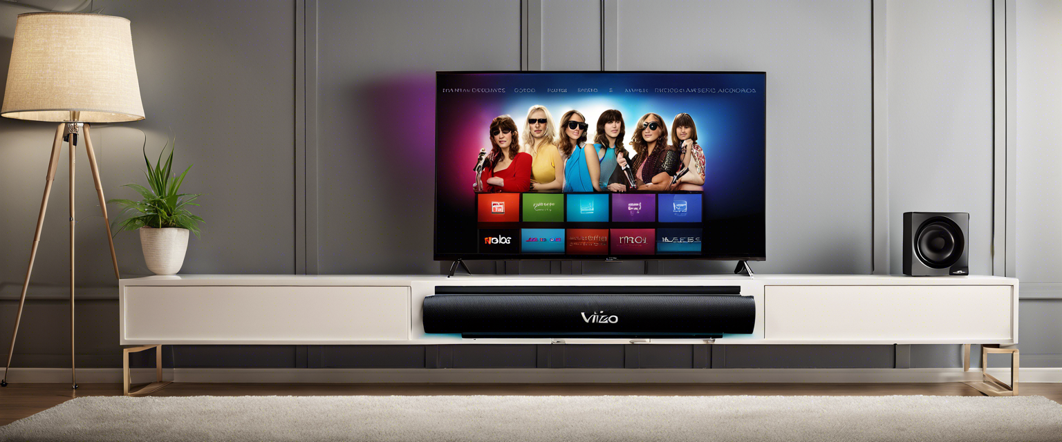 Vizio MicMe soundbar with wireless microphones and karaoke app.