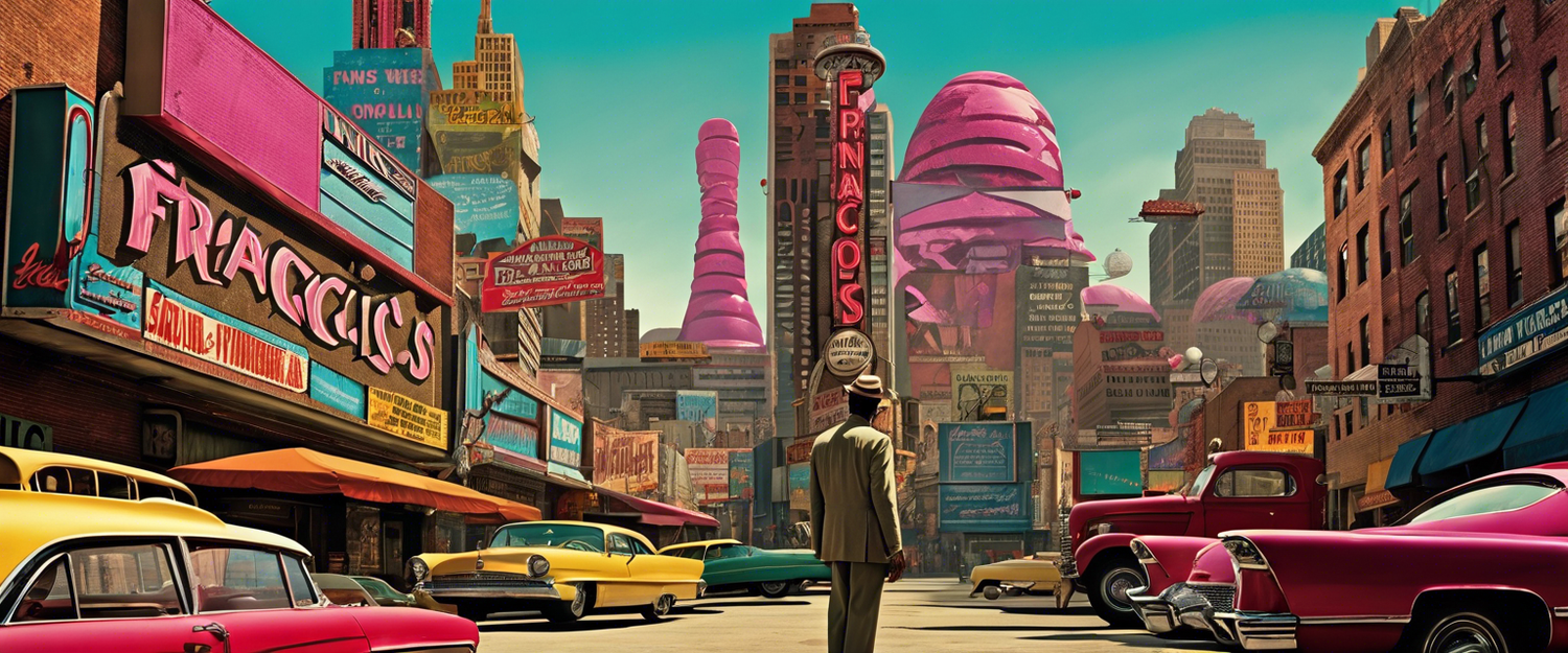 Francis Ford Coppola's Megalopolis movie poster and scene.