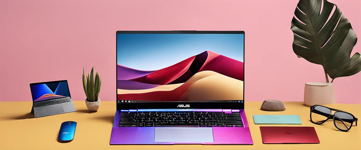 Asus Zenbook A14 showcasing its sleek design and lightweight features.