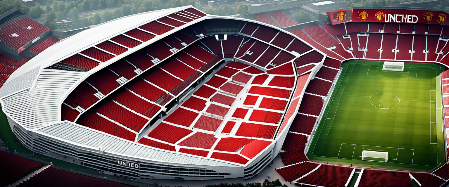 Manchester United stadium plans illustration for a new 100,000-capacity venue.