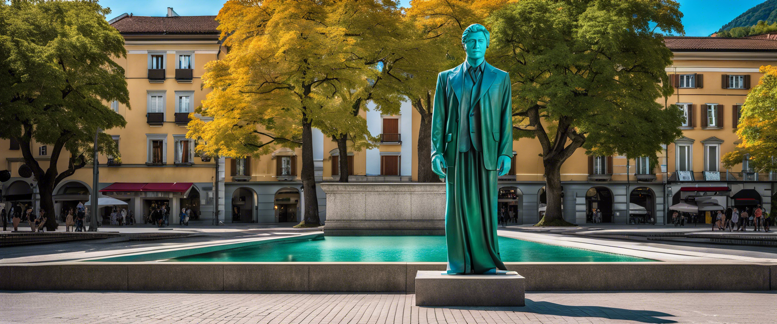 New Satoshi Nakamoto statue in Lugano depicts a hooded figure at a laptop.