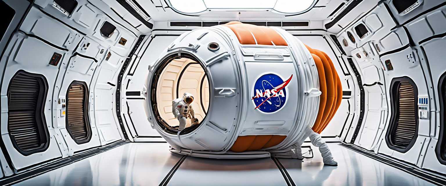 NASA inflatable space habitat stress test image showing bursting structure