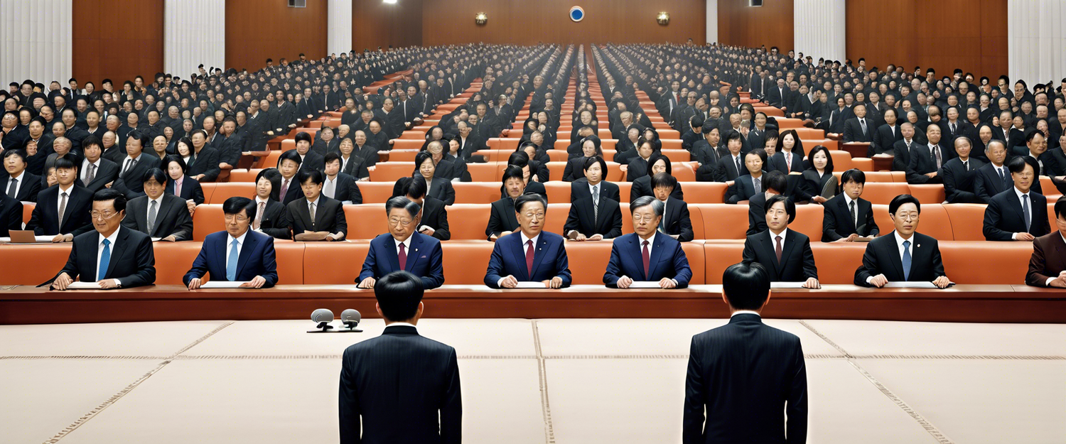 South Korean Parliament voting session on Yoon Suk-yeol's impeachment.