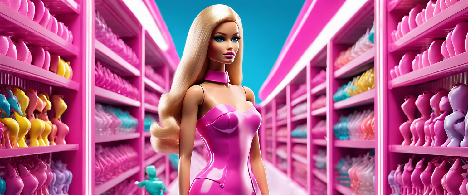 AI-generated Barbie dolls with unique backgrounds and packaging.