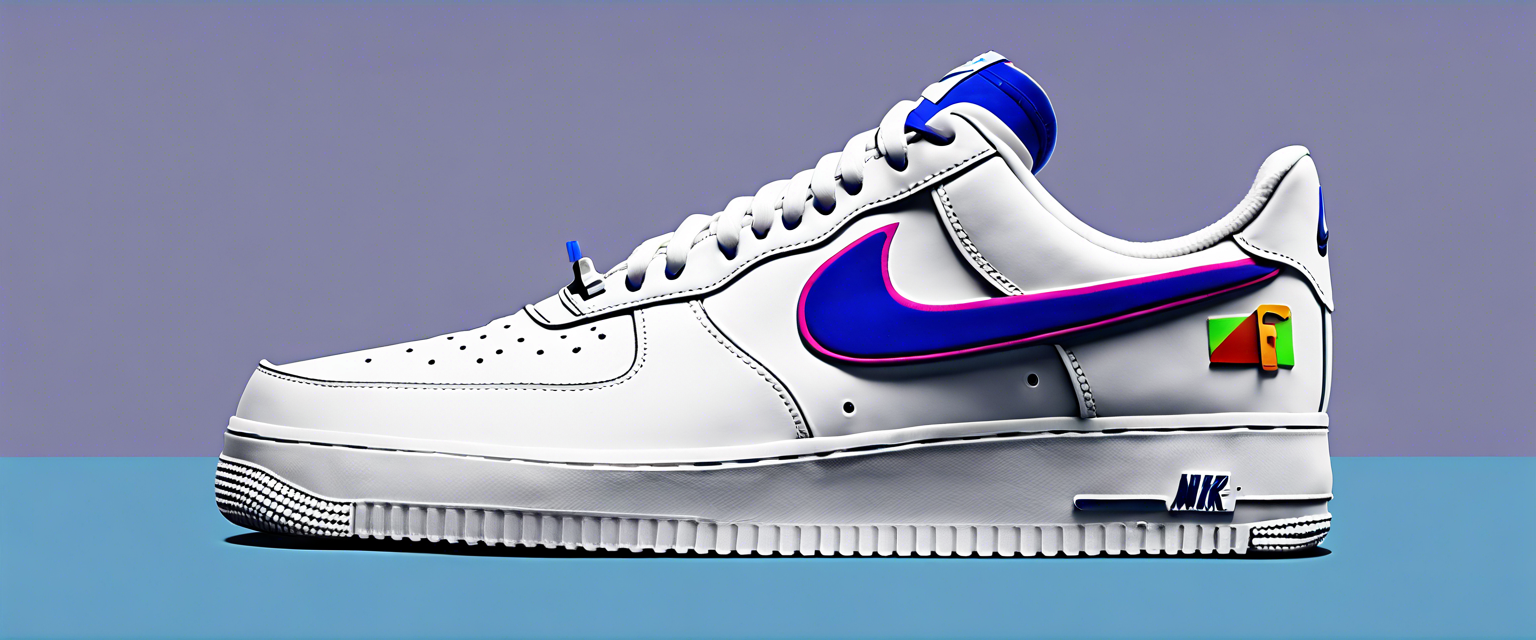 PlayStation x Nike Air Force 1 sneakers in a stylish display.