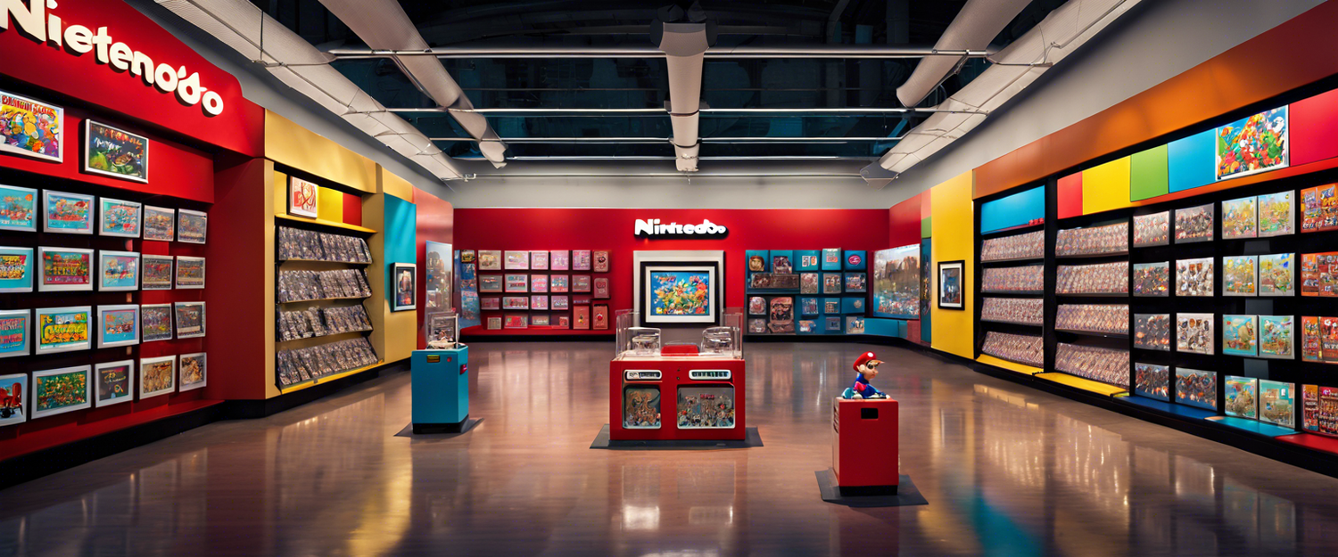 Nintendo Museum gift shop featuring exclusive Nintendo merchandise.