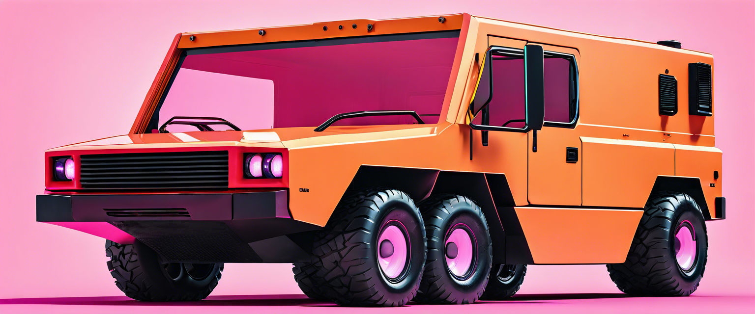 Engaging video still from the Cybertruck song for kids, featuring vibrant colors and animated trucks.