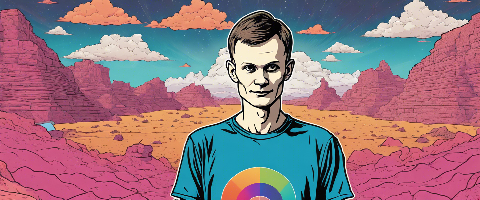 Documentary poster of Vitalik Buterin and Ethereum ecosystem.