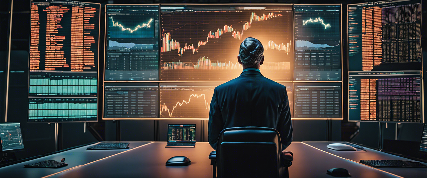 A graphic showing the U.S. stock market downturn alongside a cryptocurrency market rebound.