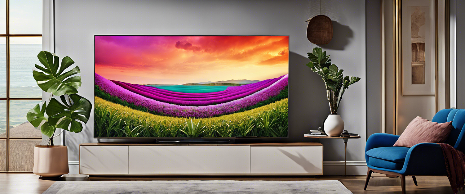 TCL NXTFrame TV displayed as artwork in a modern living room.