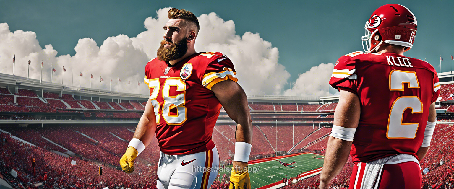 Travis Kelce and Jason Kelce announcing their podcast deal with Amazon's Wondery.