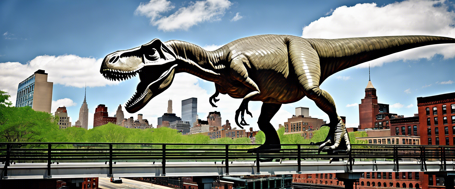 16-foot T-Rex-sized pigeon statue by Iván Argote in NYC