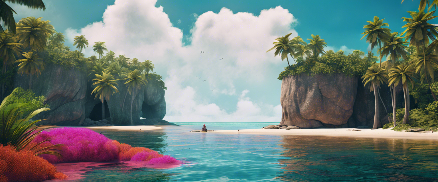 Palworld new island concept art showcasing harsh landscapes and unique environments.