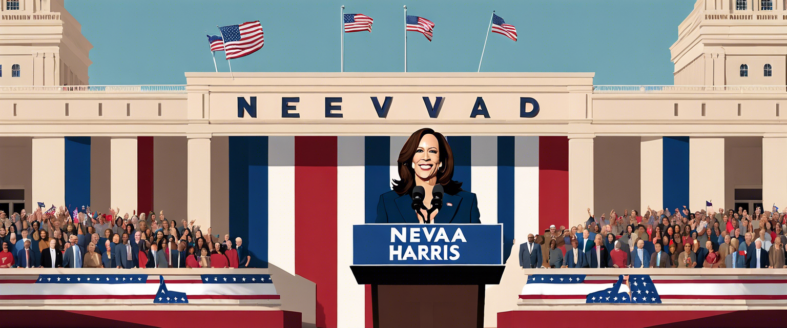 U.S. Vice President Kamala Harris speaking at a rally in Nevada.