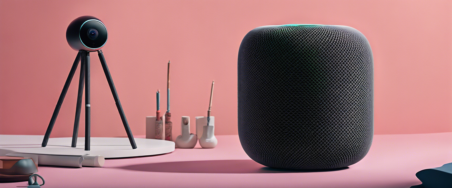 Apple HomePod with a screen concept showcasing innovative technology and design