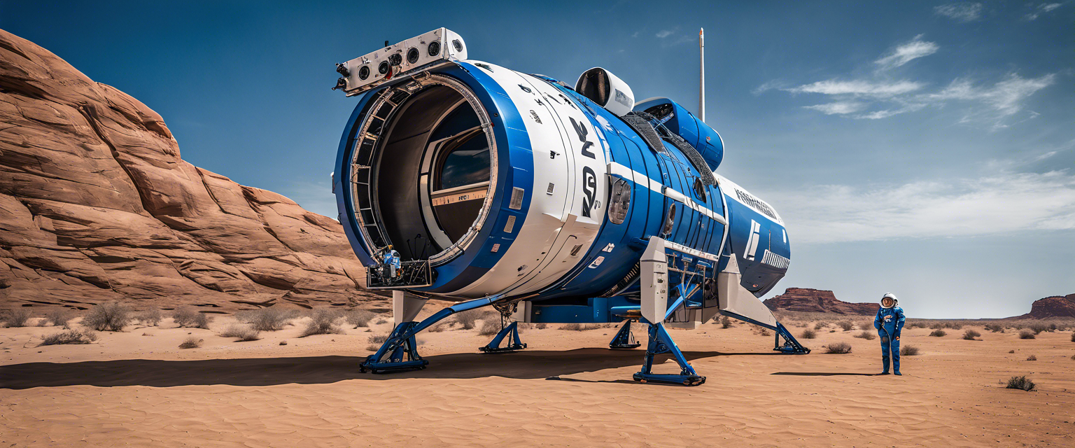 Blue Origin NS-27 mission launch with crew capsule and payloads for lunar lander.