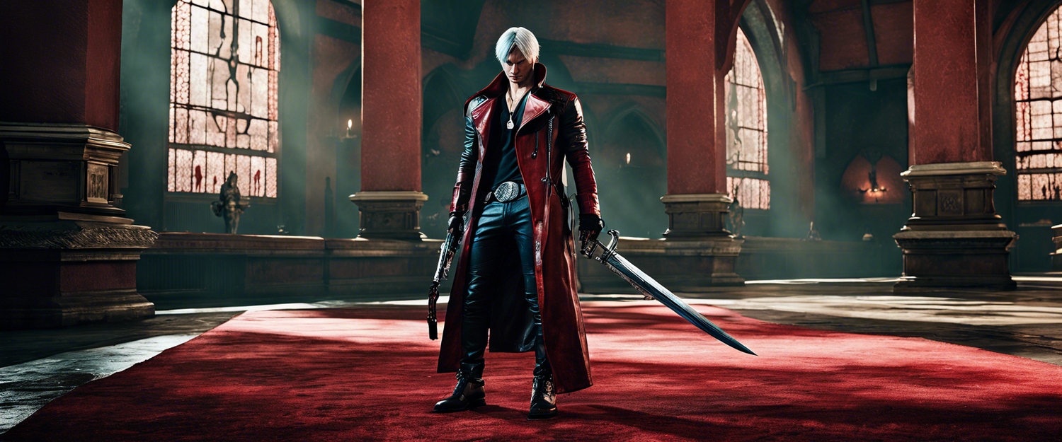 Action-packed scene from Netflix's upcoming Devil May Cry series featuring Dante.