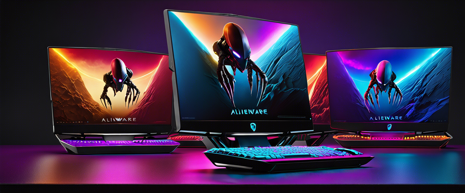 Alienware Area-51 laptop showcasing light-up trackpads and fans.